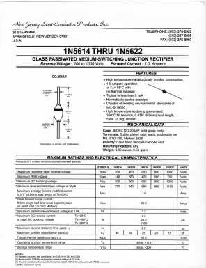 1N5614 Datasheet PDF New Jersey Semiconductor
