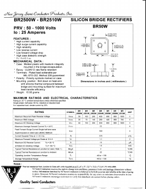 BR2510W Datasheet PDF New Jersey Semiconductor