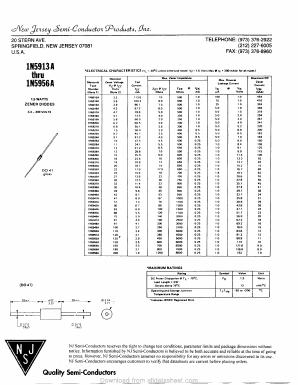 1N5913A Datasheet PDF New Jersey Semiconductor