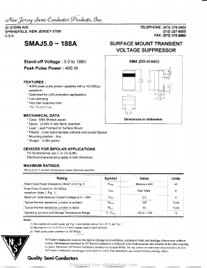 SMAJ13CA Datasheet PDF New Jersey Semiconductor