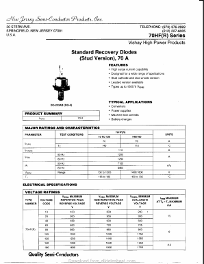 70HFR Datasheet PDF New Jersey Semiconductor