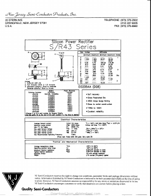 1N1401 Datasheet PDF New Jersey Semiconductor