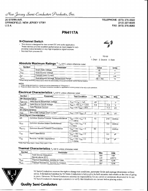 PN4117A Datasheet PDF New Jersey Semiconductor