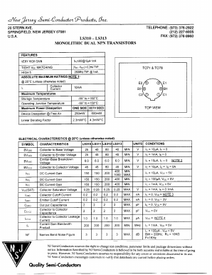 LS311 Datasheet PDF New Jersey Semiconductor