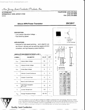 C2517 Datasheet PDF New Jersey Semiconductor