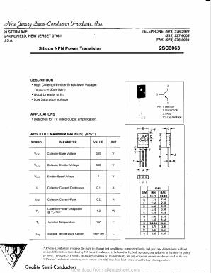 2SC3063 Datasheet PDF New Jersey Semiconductor
