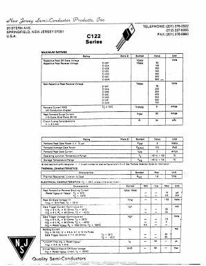 C122A Datasheet PDF New Jersey Semiconductor