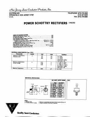 1N6392 Datasheet PDF New Jersey Semiconductor