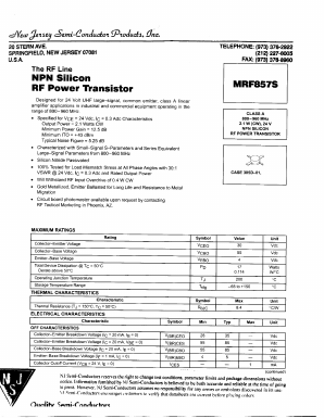 MRF857S Datasheet PDF New Jersey Semiconductor