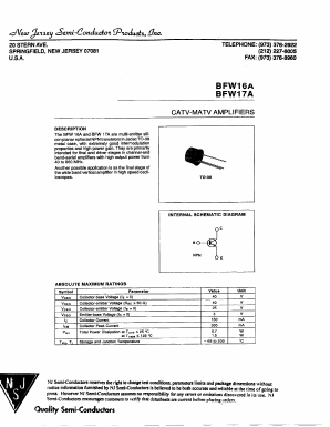 BFW16A Datasheet PDF New Jersey Semiconductor