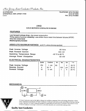 1N52 Datasheet PDF New Jersey Semiconductor