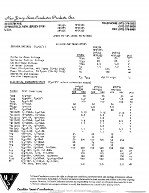 2N4354 Datasheet PDF New Jersey Semiconductor