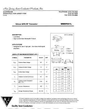 MMBR941L Datasheet PDF New Jersey Semiconductor