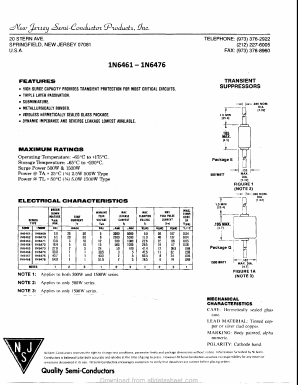 1N6476 Datasheet PDF New Jersey Semiconductor