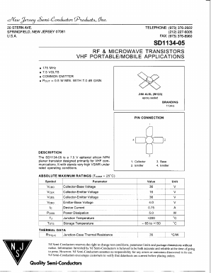SD1134-05 Datasheet PDF New Jersey Semiconductor