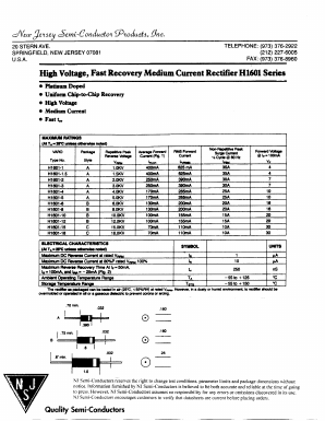 H1601-8 Datasheet PDF New Jersey Semiconductor