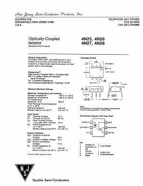 4N28 Datasheet PDF New Jersey Semiconductor