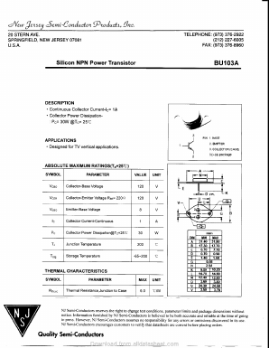 BU103A Datasheet PDF New Jersey Semiconductor