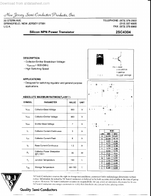 2SC4304 Datasheet PDF New Jersey Semiconductor