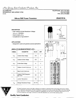 2SA2151A Datasheet PDF New Jersey Semiconductor