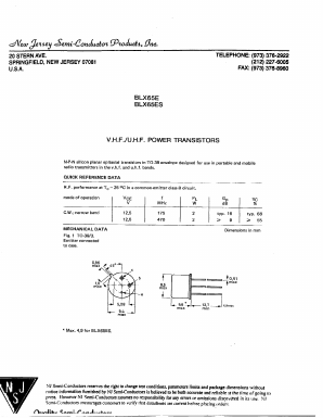 BLX65ES Datasheet PDF New Jersey Semiconductor