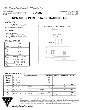 BLY88C Datasheet PDF New Jersey Semiconductor