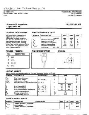 BUK553-60B Datasheet PDF New Jersey Semiconductor