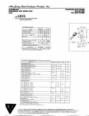 2N5655 Datasheet PDF New Jersey Semiconductor