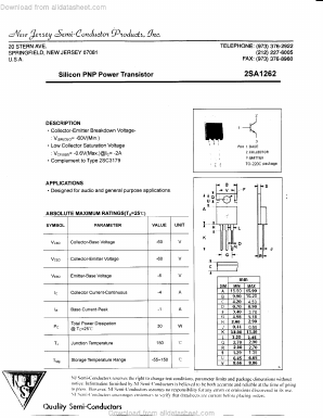 A1262 Datasheet PDF New Jersey Semiconductor