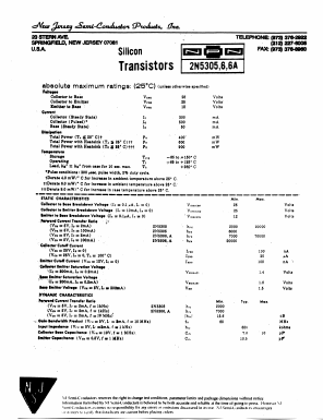 2N5306 Datasheet PDF New Jersey Semiconductor