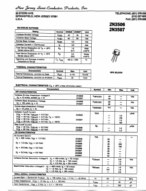 2N3506 Datasheet PDF New Jersey Semiconductor