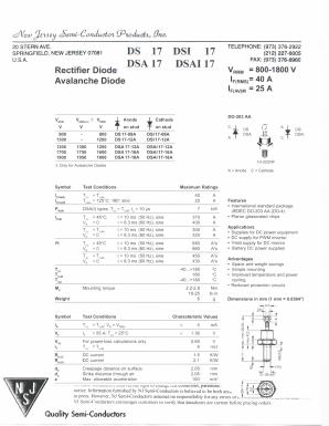 DSM7-12A Datasheet PDF New Jersey Semiconductor