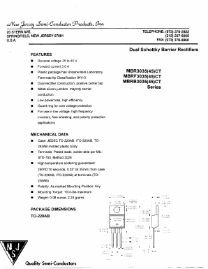 MBR3035CT Datasheet PDF New Jersey Semiconductor