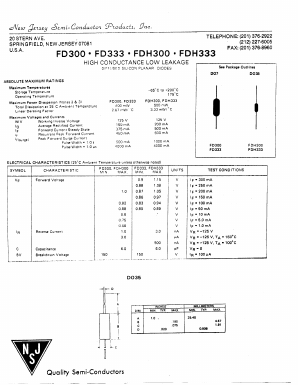 FDH333 Datasheet PDF New Jersey Semiconductor