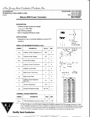 BU705DF Datasheet PDF New Jersey Semiconductor