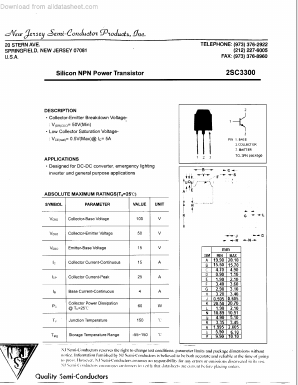 C3300 Datasheet PDF New Jersey Semiconductor