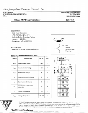 2SA745A Datasheet PDF New Jersey Semiconductor