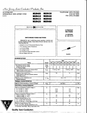 MUR405 Datasheet PDF New Jersey Semiconductor