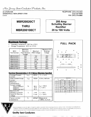 MBR20045CT Datasheet PDF New Jersey Semiconductor