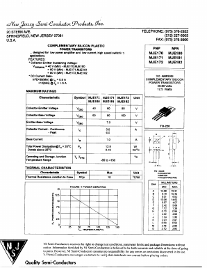 MJE180 Datasheet PDF New Jersey Semiconductor