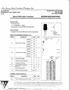 BD956F Datasheet PDF New Jersey Semiconductor