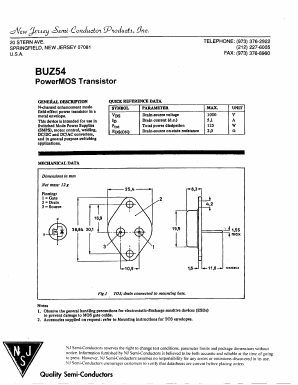 BUZ54 Datasheet PDF New Jersey Semiconductor