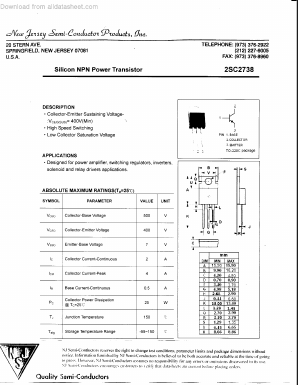 C2738 Datasheet PDF New Jersey Semiconductor