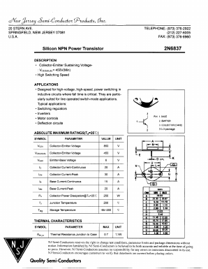 2N6837 Datasheet PDF New Jersey Semiconductor