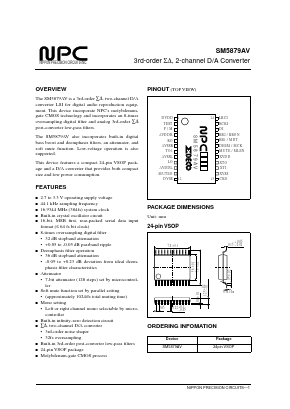 SM5879 Datasheet PDF Nippon Precision Circuits 
