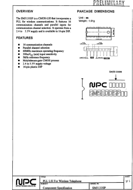 SM5133SP Datasheet PDF Nippon Precision Circuits 