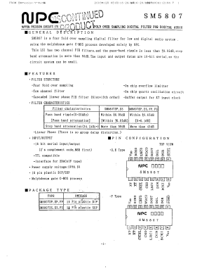 SM5807ES Datasheet PDF Nippon Precision Circuits 
