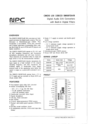 SM5872BN Datasheet PDF Nippon Precision Circuits 