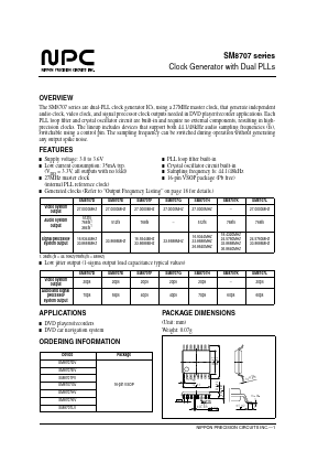 SM8707 Datasheet PDF Nippon Precision Circuits 