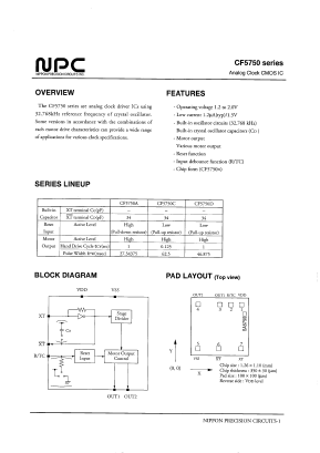 CF5750D Datasheet PDF Nippon Precision Circuits 